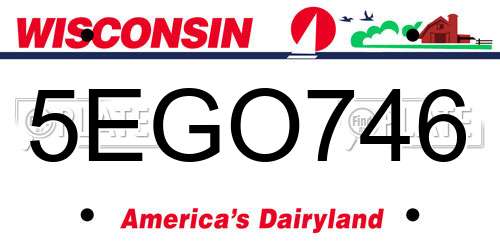 5EGO746 Wisconsin License Plate