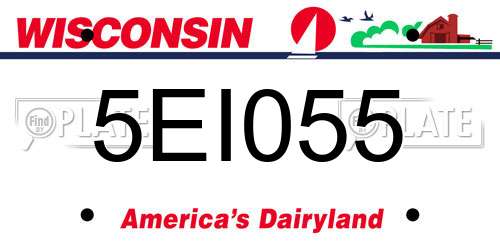 5EI055 Wisconsin License Plate