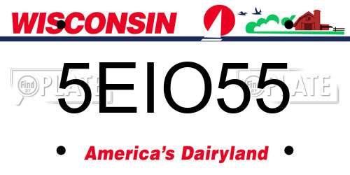 5EIO55 Wisconsin License Plate
