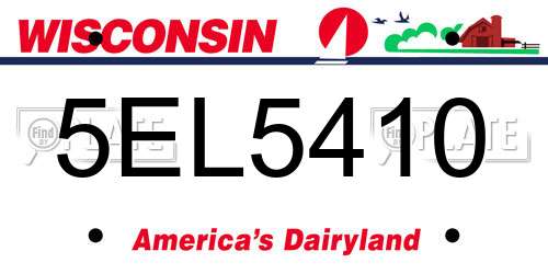 5EL5410 Wisconsin License Plate