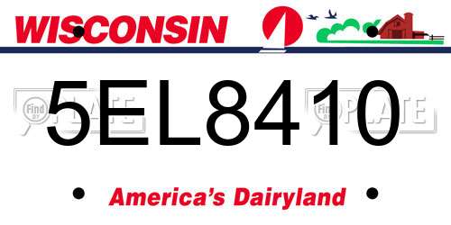 5EL8410 Wisconsin License Plate