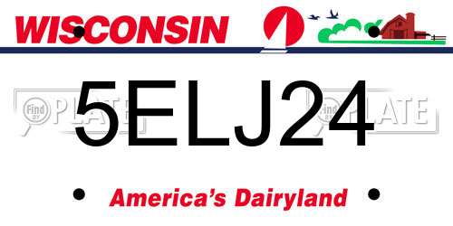 5ELJ24 Wisconsin License Plate