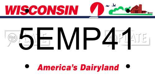5EMP41 Wisconsin License Plate