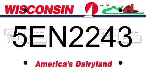 5EN2243 Wisconsin License Plate