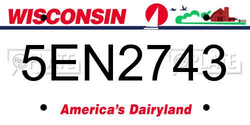 5EN2743 Wisconsin License Plate