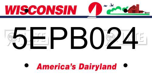 5EPB024 Wisconsin License Plate