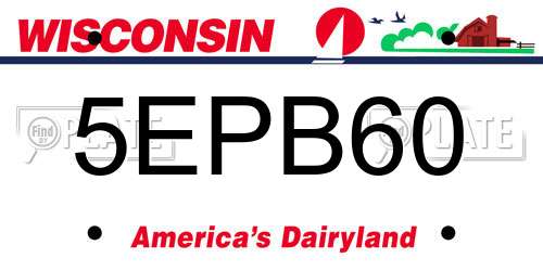 5EPB60 Wisconsin License Plate
