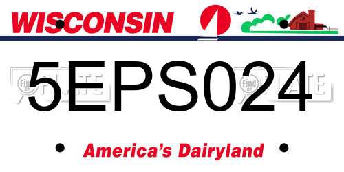 5EPS024 Wisconsin License Plate