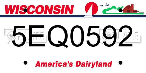 5EQ0592 Wisconsin License Plate