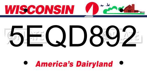 5EQD892 Wisconsin License Plate