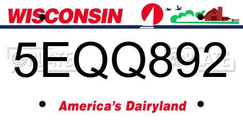 5EQQ892 Wisconsin License Plate
