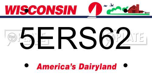 5ERS62 Wisconsin License Plate