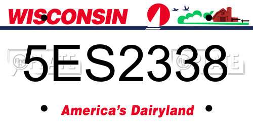 5ES2338 Wisconsin License Plate