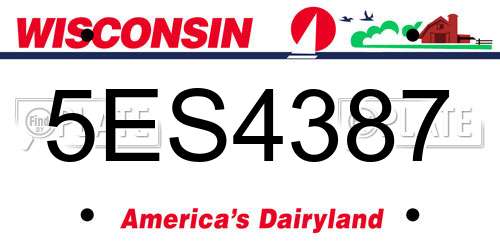 5ES4387 Wisconsin License Plate