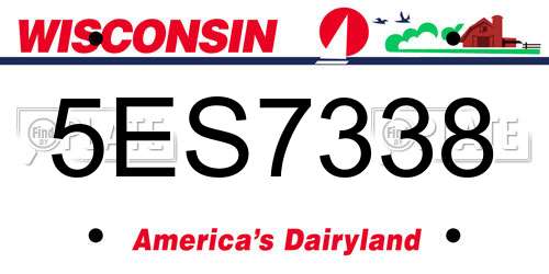 5ES7338 Wisconsin License Plate