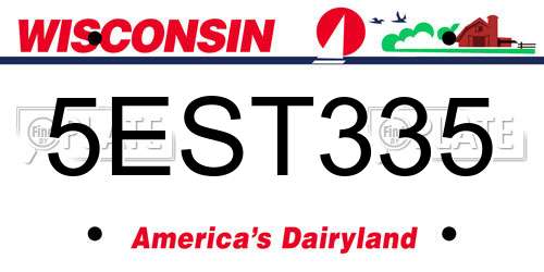 5EST335 Wisconsin License Plate