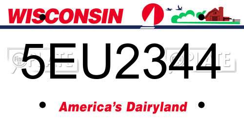 5EU2344 Wisconsin License Plate