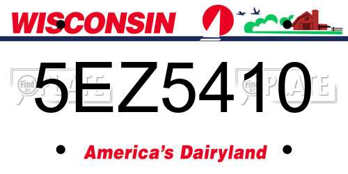 5EZ5410 Wisconsin License Plate