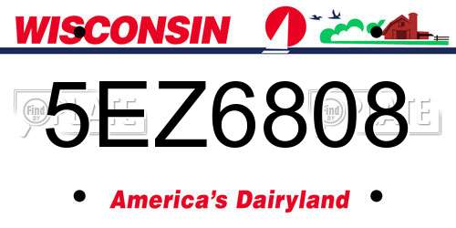 5EZ6808 Wisconsin License Plate