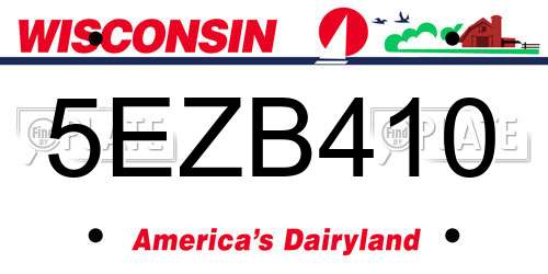 5EZB410 Wisconsin License Plate
