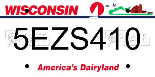 5EZS410 Wisconsin License Plate