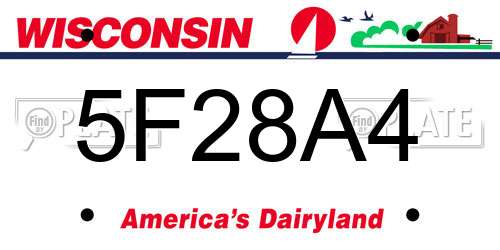 5F28A4 Wisconsin License Plate