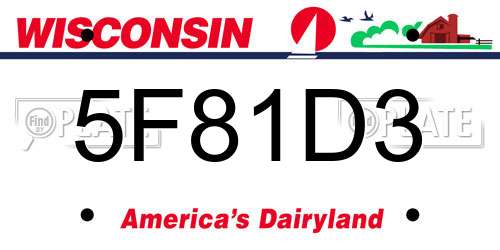 5F81D3 Wisconsin License Plate