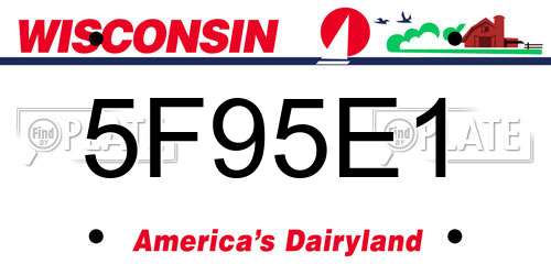 5F95E1 Wisconsin License Plate