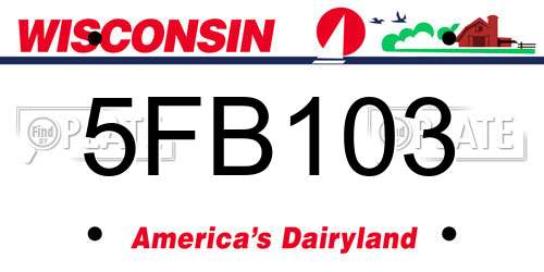5FB103 Wisconsin License Plate