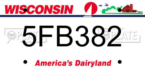 5FB382 Wisconsin License Plate