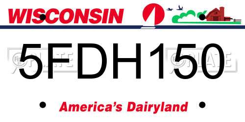 5FDH150 Wisconsin License Plate