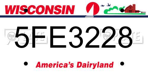 5FE3228 Wisconsin License Plate