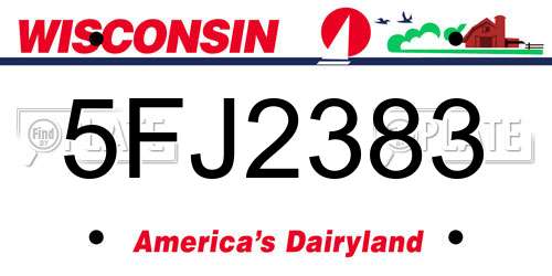 5FJ2383 Wisconsin License Plate