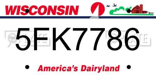 5FK7786 Wisconsin License Plate