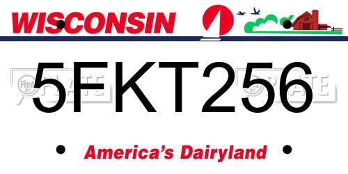 5FKT256 Wisconsin License Plate