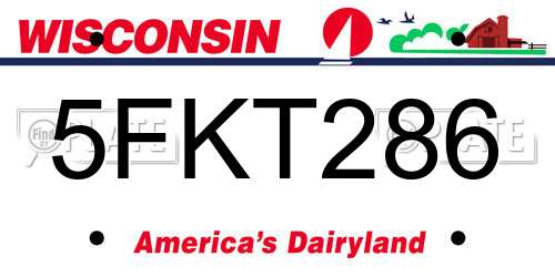 5FKT286 Wisconsin License Plate