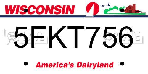 5FKT756 Wisconsin License Plate