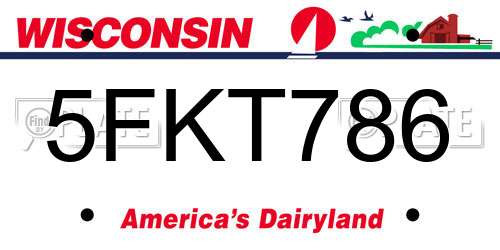 5FKT786 Wisconsin License Plate