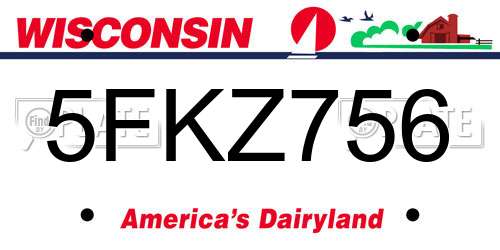 5FKZ756 Wisconsin License Plate