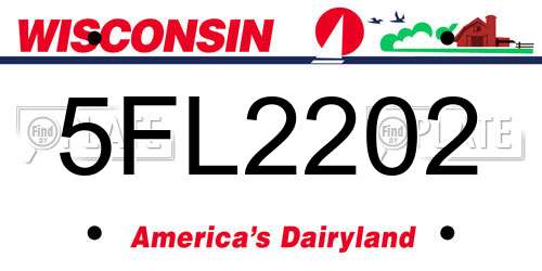 5FL2202 Wisconsin License Plate