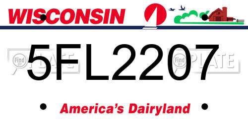 5FL2207 Wisconsin License Plate