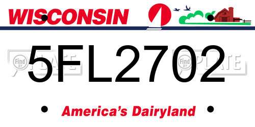 5FL2702 Wisconsin License Plate