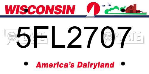 5FL2707 Wisconsin License Plate