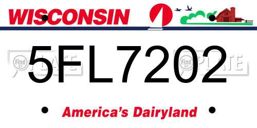 5FL7202 Wisconsin License Plate