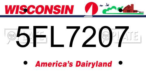 5FL7207 Wisconsin License Plate