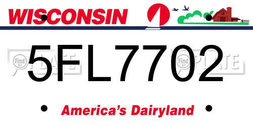 5FL7702 Wisconsin License Plate