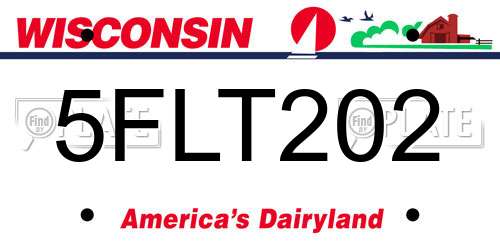 5FLT202 Wisconsin License Plate