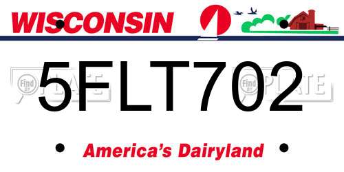 5FLT702 Wisconsin License Plate
