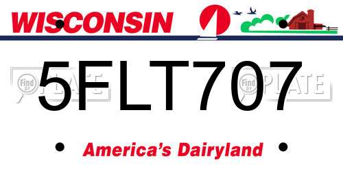 5FLT707 Wisconsin License Plate