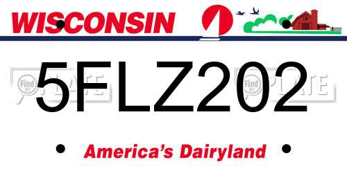 5FLZ202 Wisconsin License Plate
